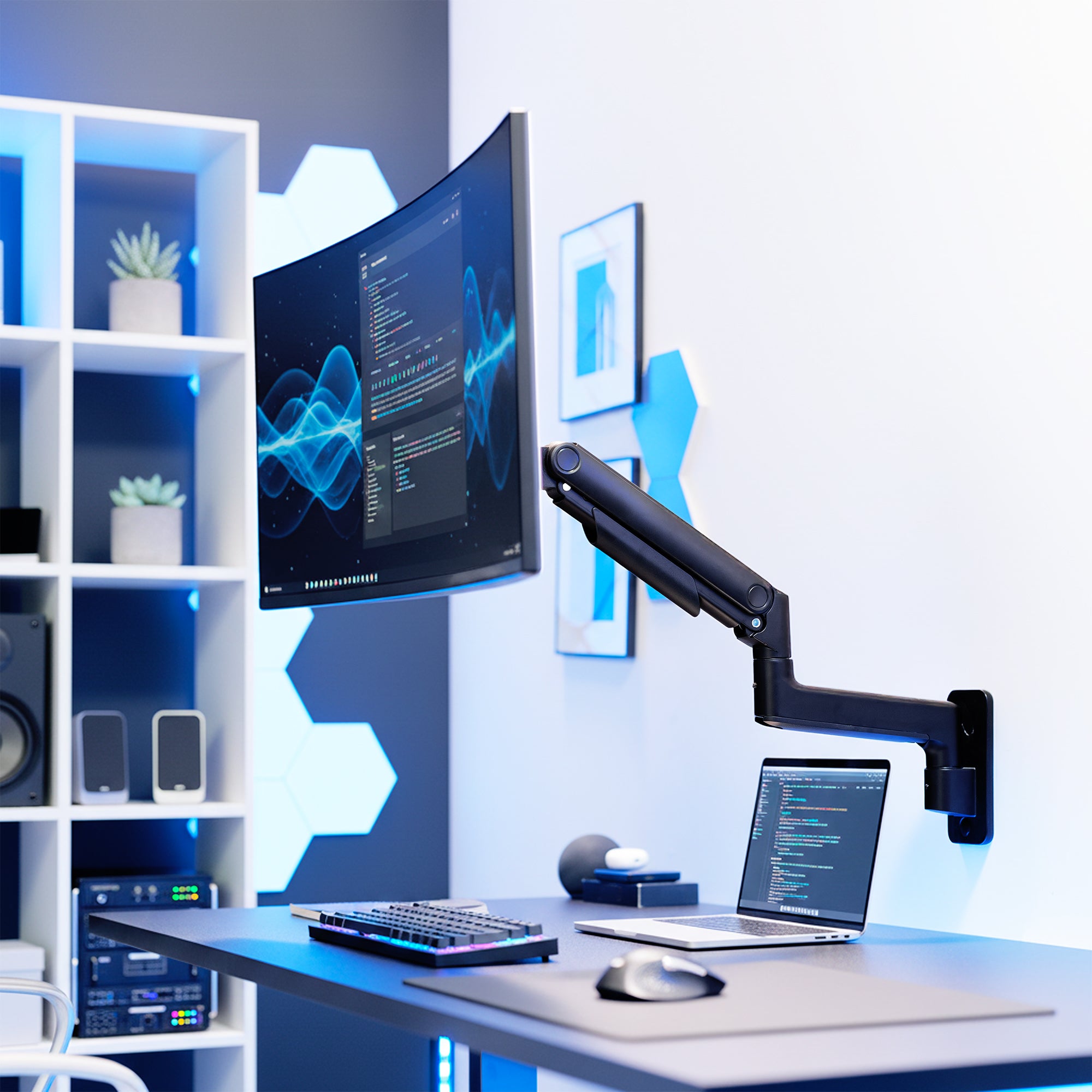 VIVO Pneumatic Arm Monitor Wall Mount