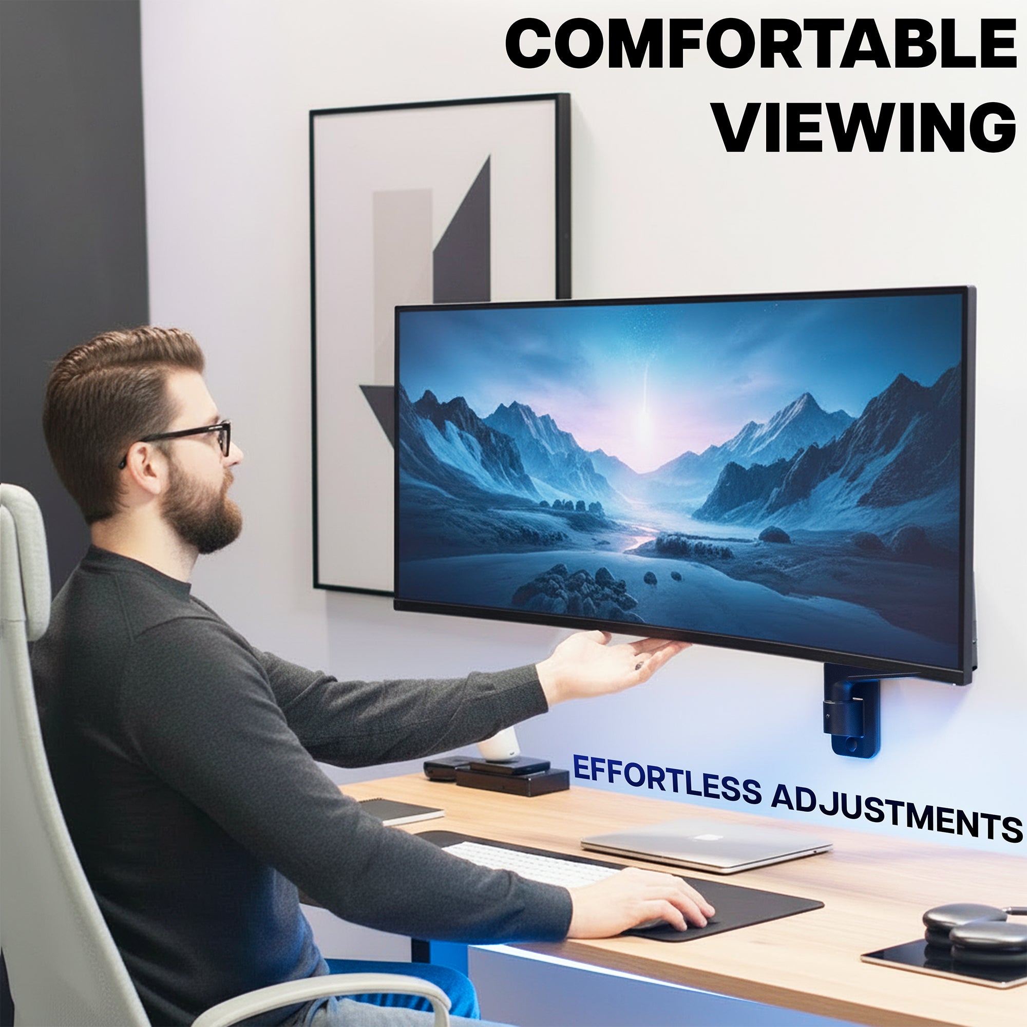 VIVO Pneumatic Arm Monitor Wall Mount - Thumbnail 3