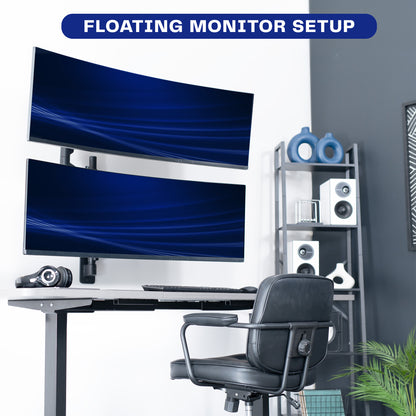 Pneumatic Arm Dual Ultrawide Monitor Wall Mount