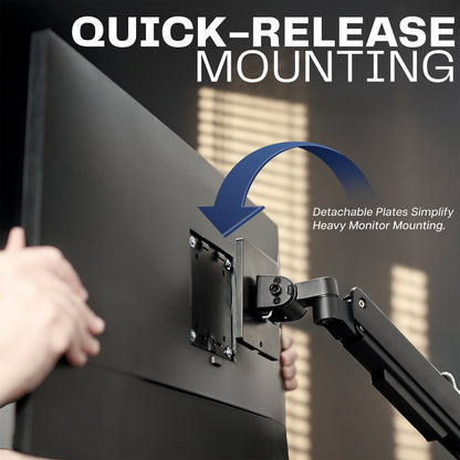 Pneumatic Arm Quad Ultrawide Monitor Wall Mount - Up to 49" Screens