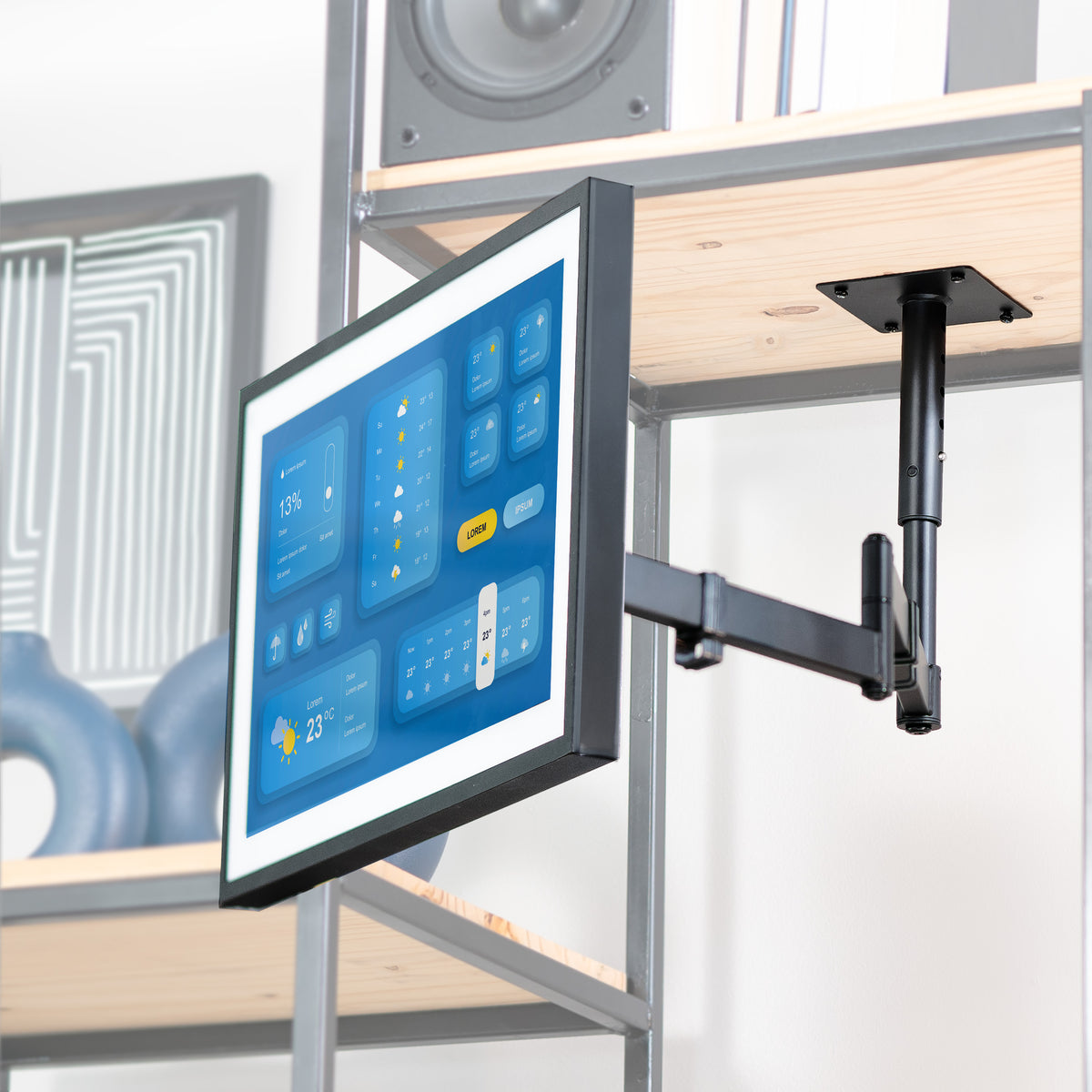 Counter Computer Screen Under Cabinet Articulating Single 13