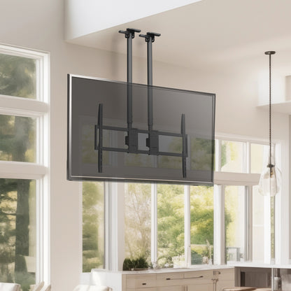 Dual Pole Extra Large 60” to 120” TV Ceiling Mount with Extension Pole