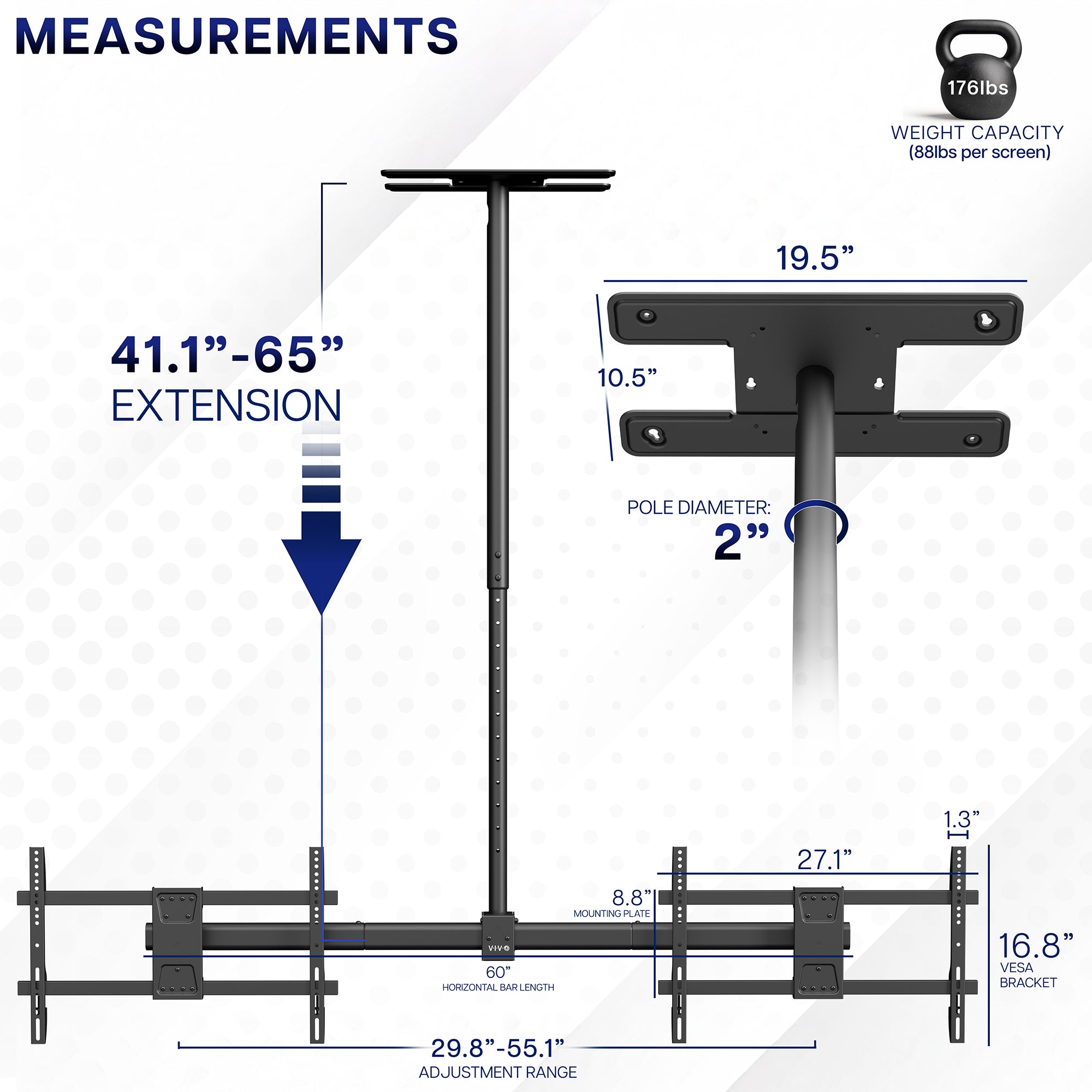 VIVO TV Ceiling Mount - Thumbnail 5