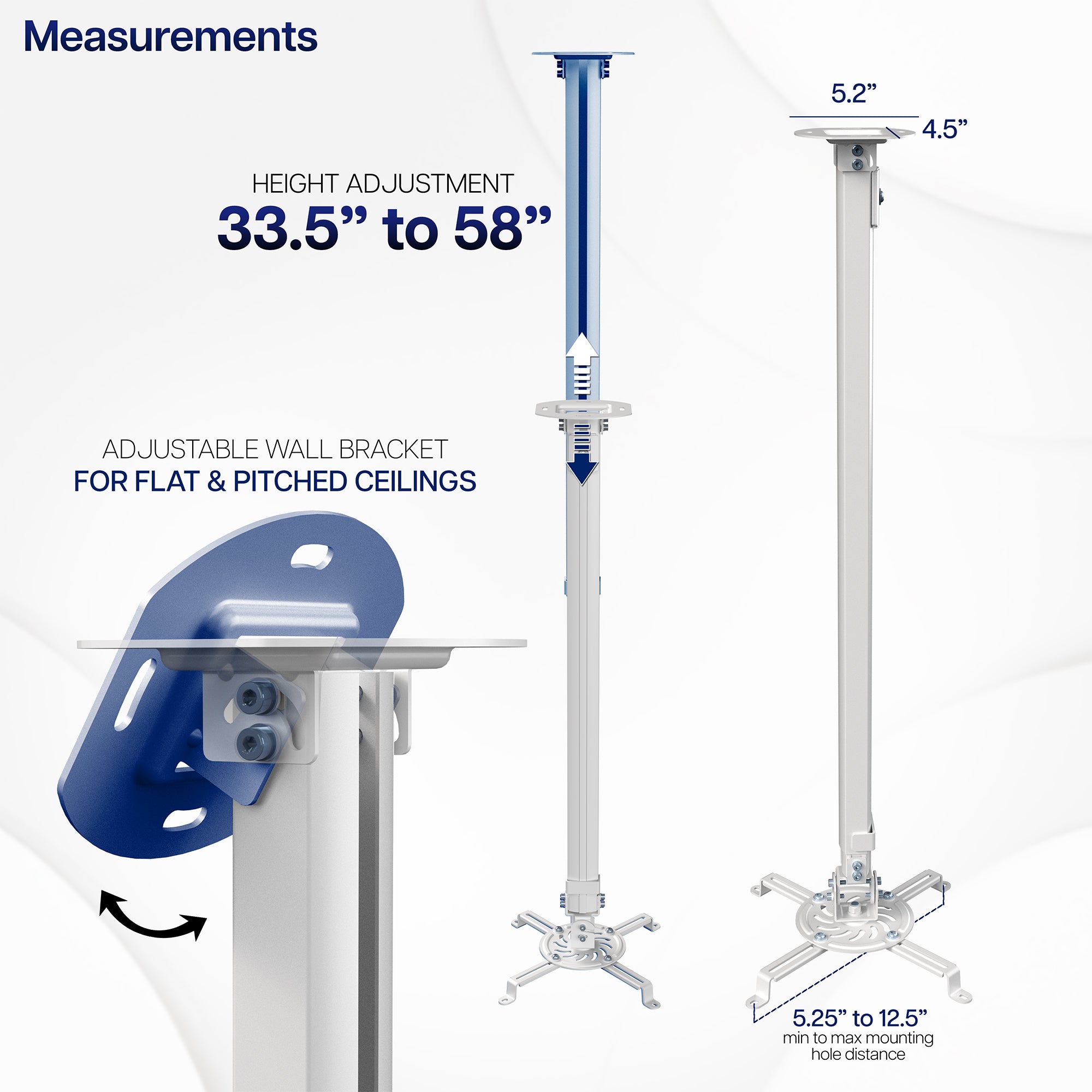 Tall Extending Projector Ceiling Mount – VIVO - desk solutions