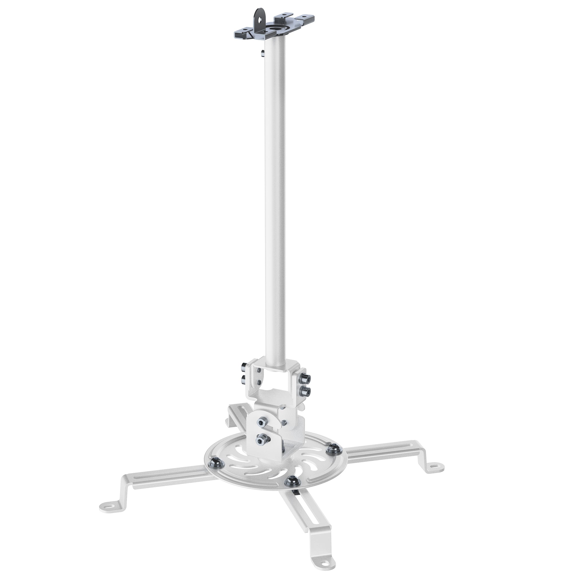 White Drop Ceiling Projector Mount with Scissor Clamp