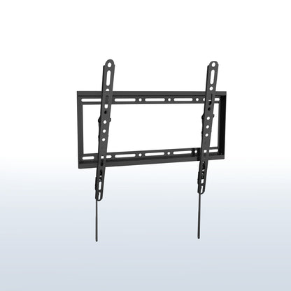Black TV wall mount on a light gray background