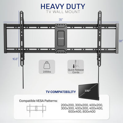 Sturdy adjustable extra large TV wall mount.