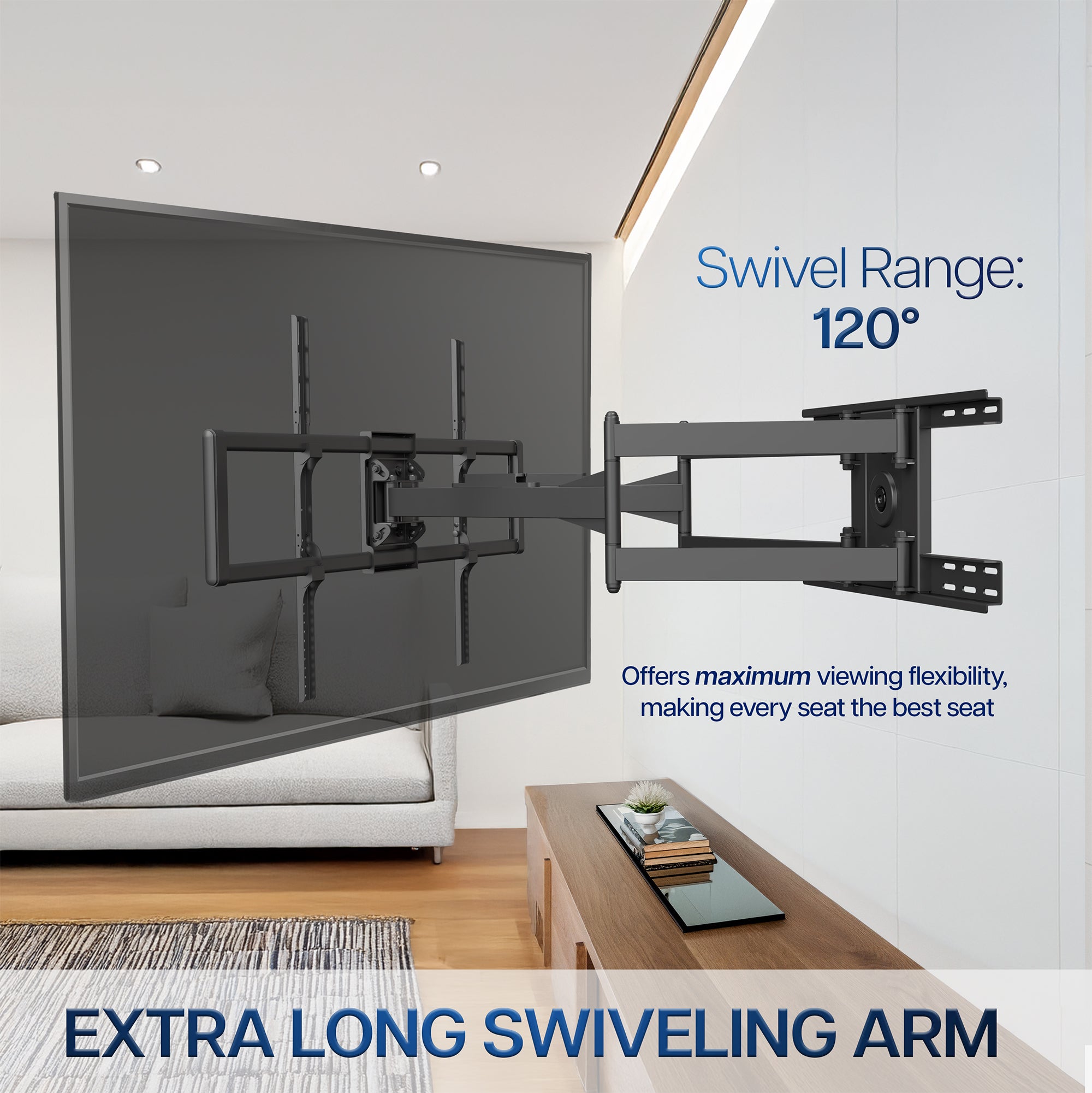 Full Motion Extra Large TV Wall Mount with Long Arm - 43