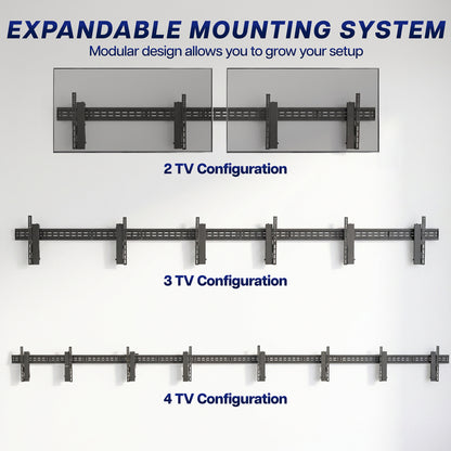 Pop-Out TV Tilting 1x2 Video Wall Mounts - 37” to 65” Screens