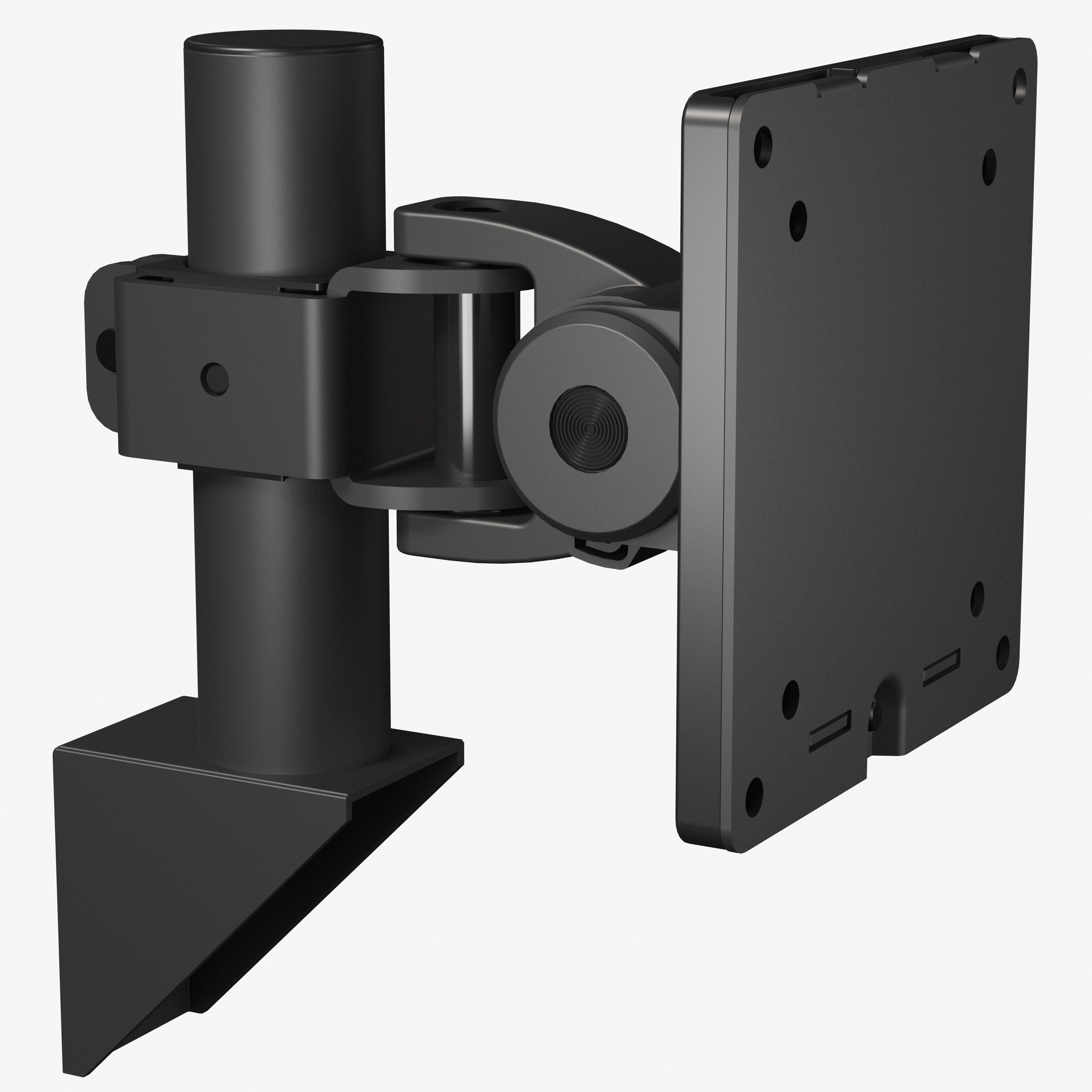 Articulating and height adjustable single ultrawide monitor wall mount.