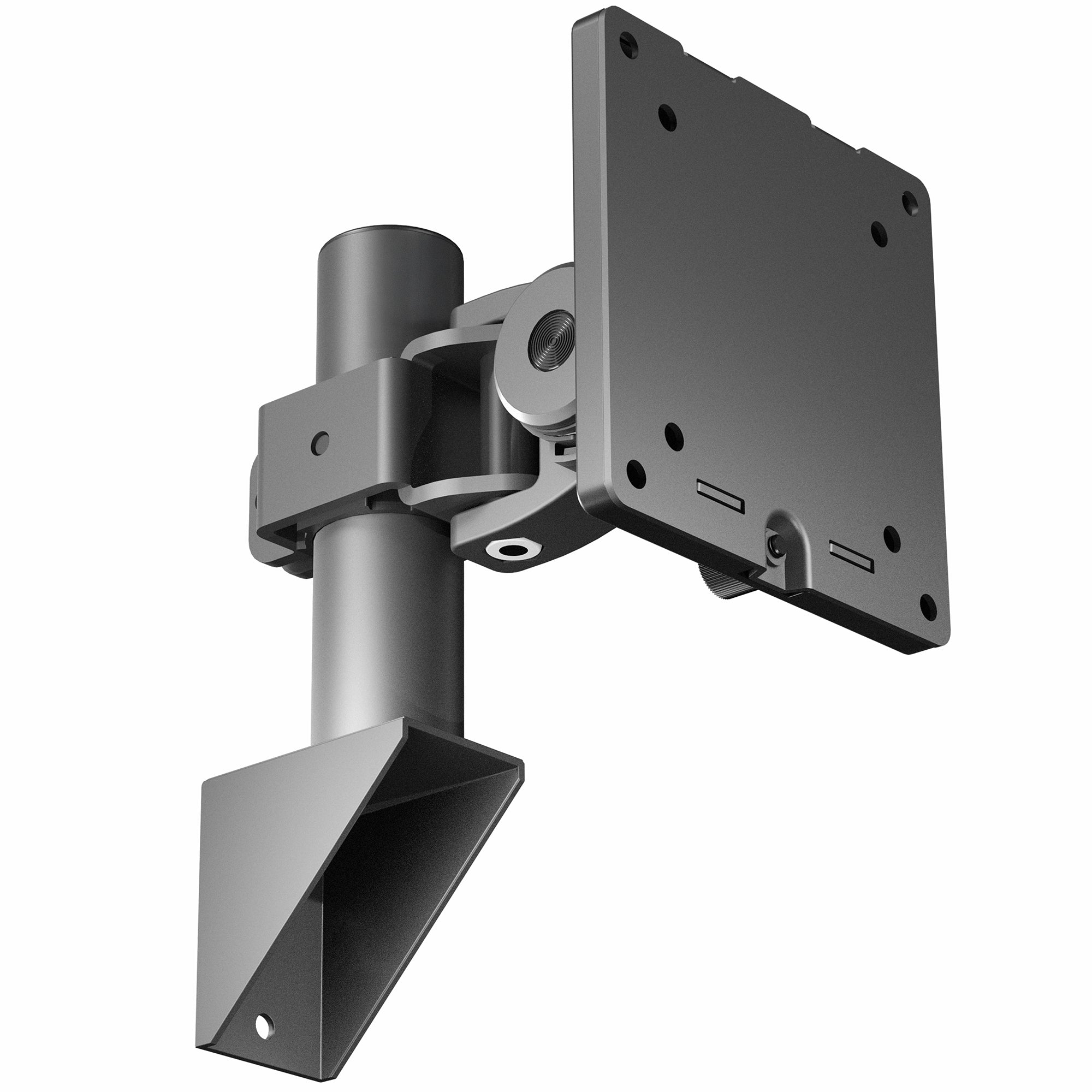 Articulating and height adjustable single ultrawide monitor wall mount.