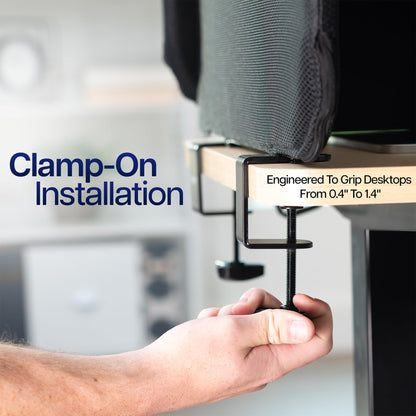 Clamp-On Stretched Fabric Desk Privacy Panel