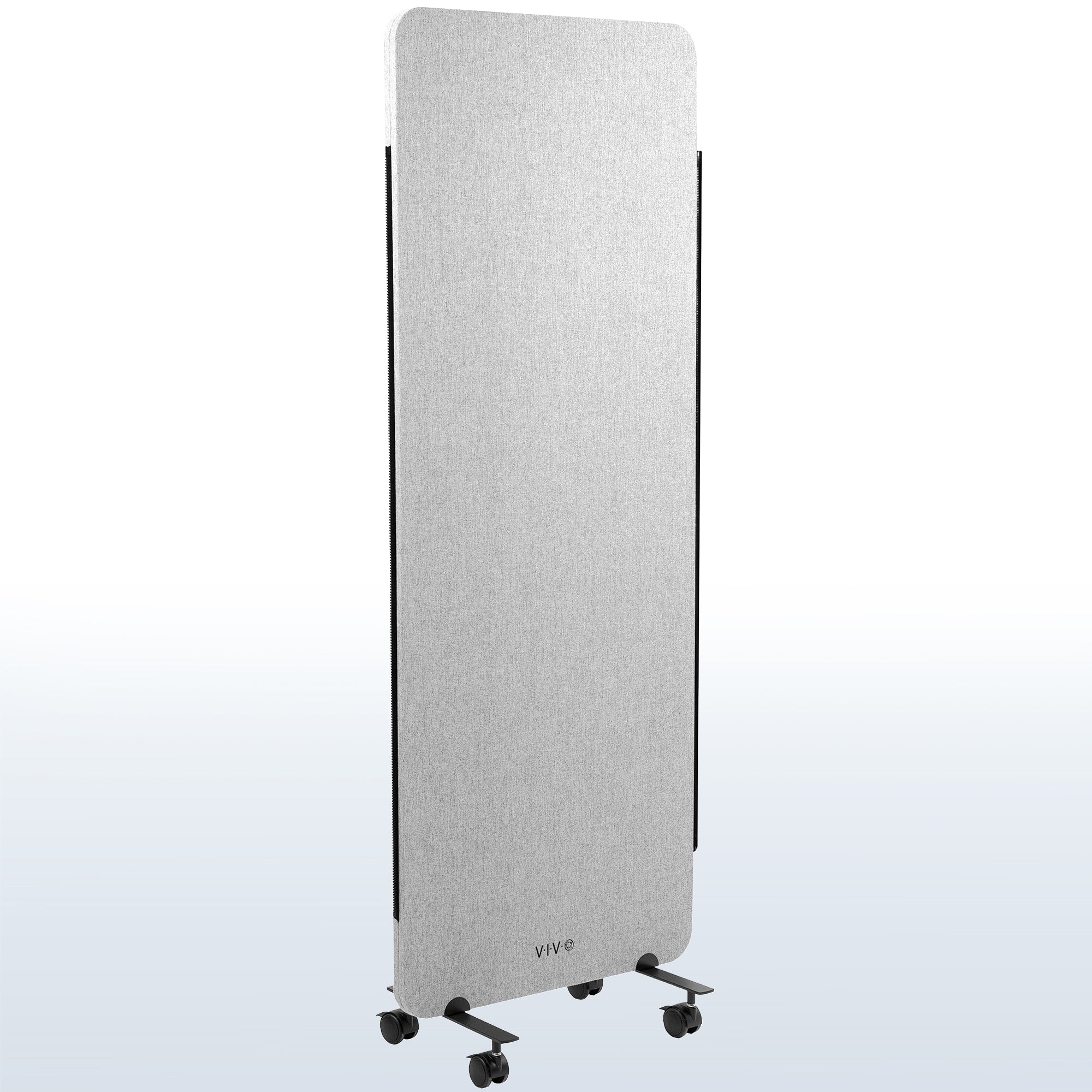 Single Panel Gray Mobile Freestanding Room Divider provides a convenient partition and workspace privacy.