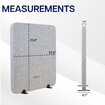 Desk Privacy Panel with measurements labeled on a white background