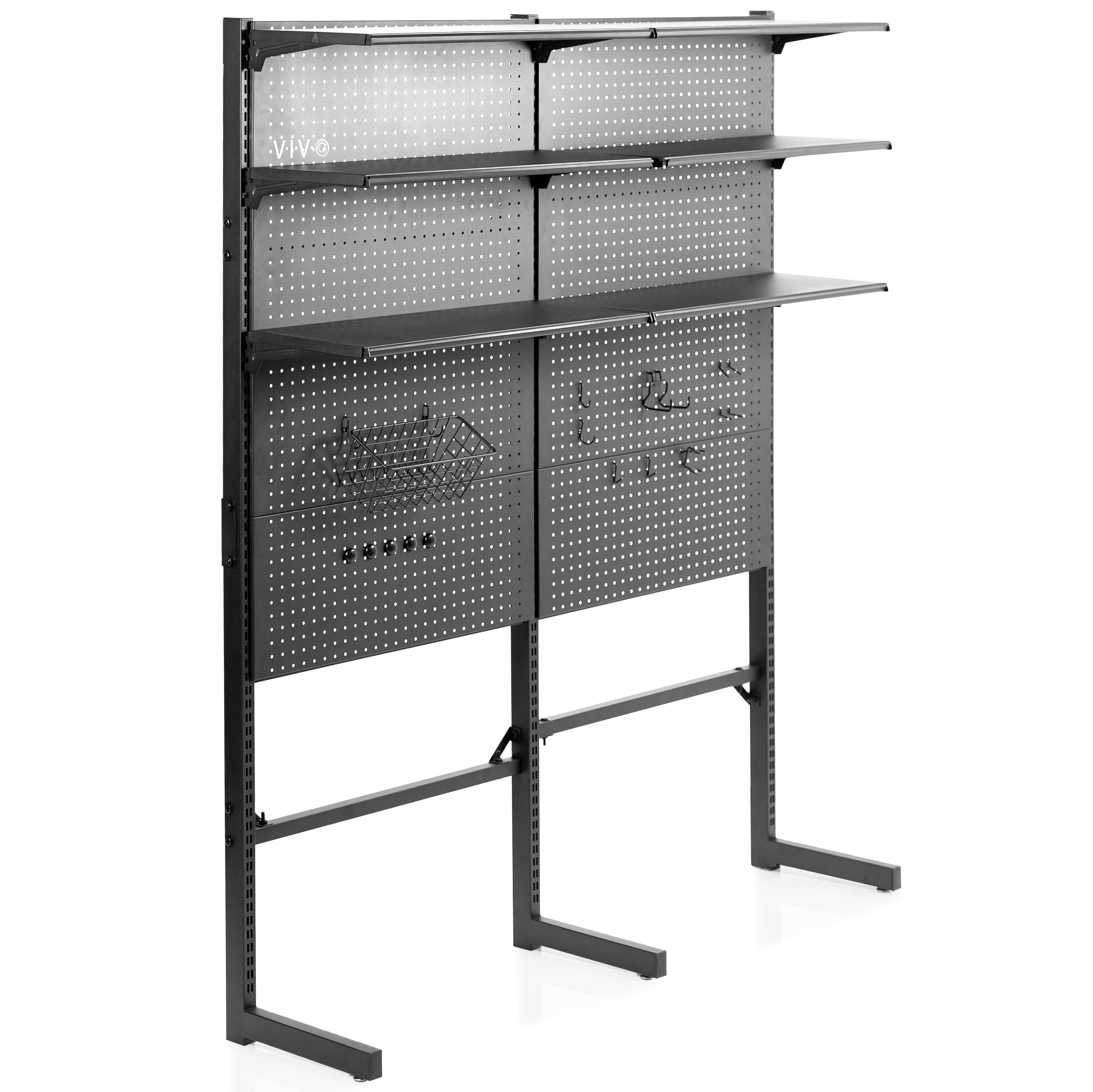 Freestanding Pegboard Organizer – VIVO - desk solutions, screen ...