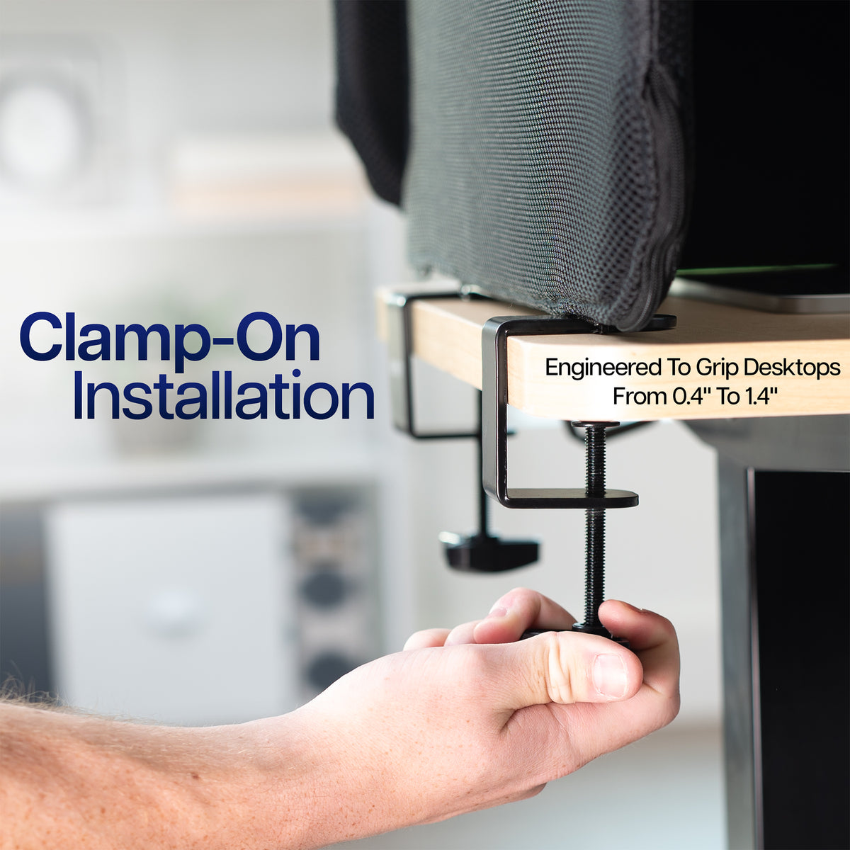 Clamp-On Stretched Fabric Desk Privacy Panel (x2)