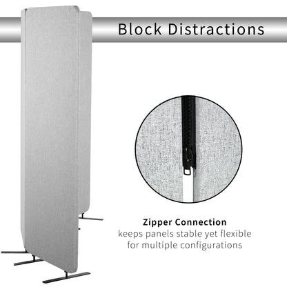 3-Panel Gray Freestanding Room Divider provides a convenient partition and workspace privacy.