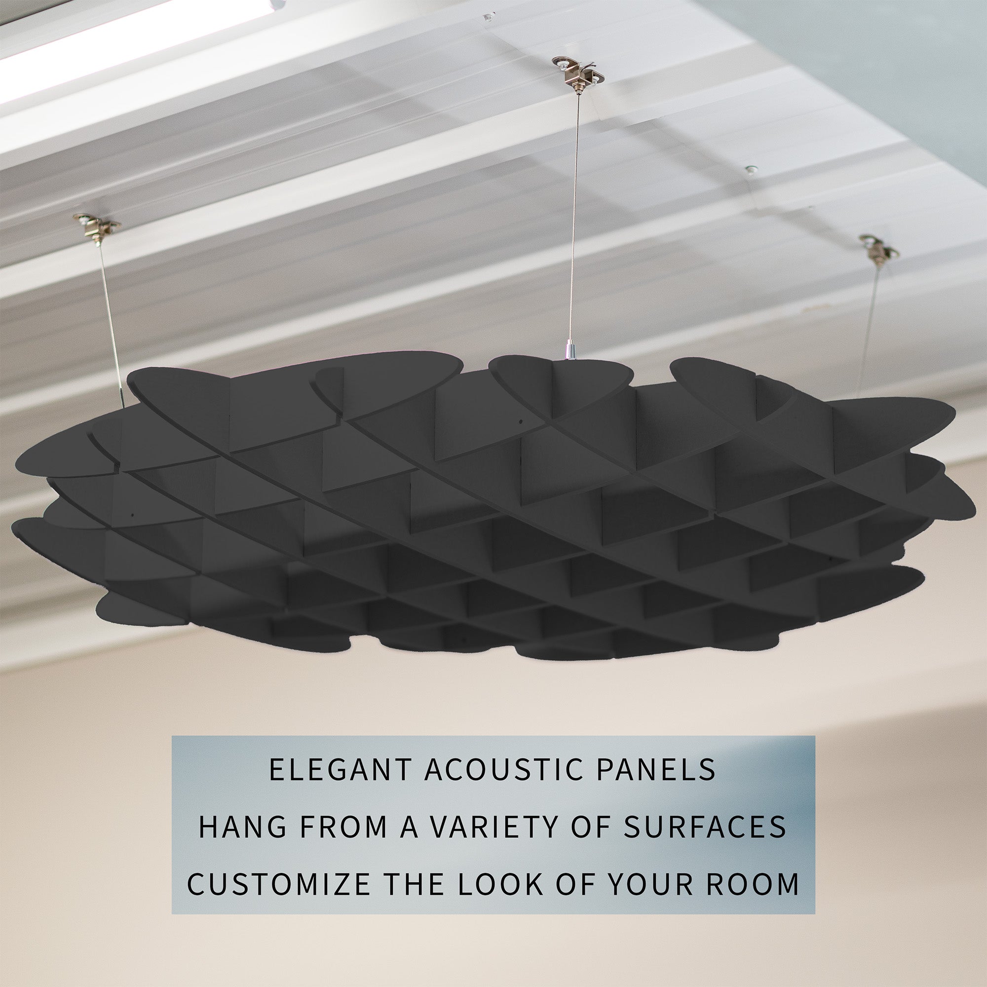 2-Pack Acoustic Ceiling Waffle Panels