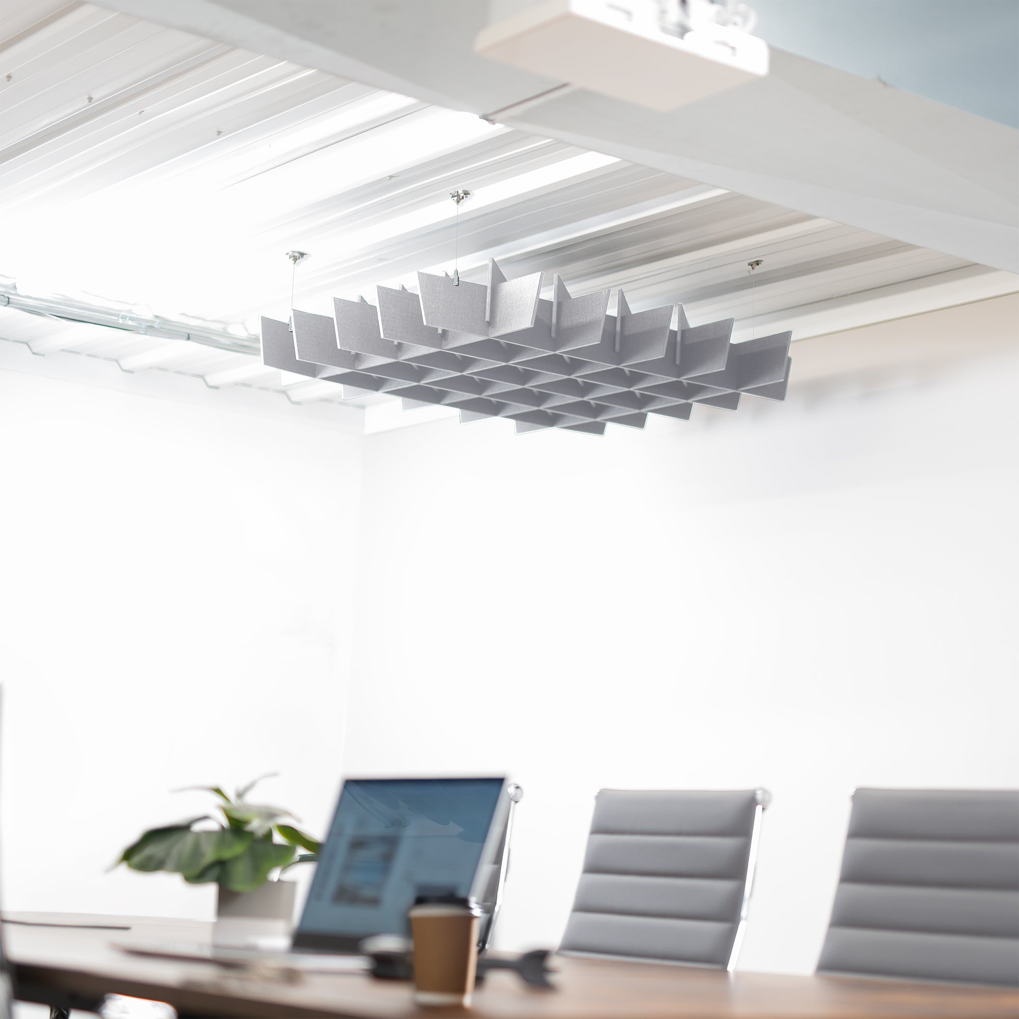 EVALA 『ACOUSTIC BEND』 Acoustic Dual Layer Ceiling Waffle Panel – VIVO - desk solutions