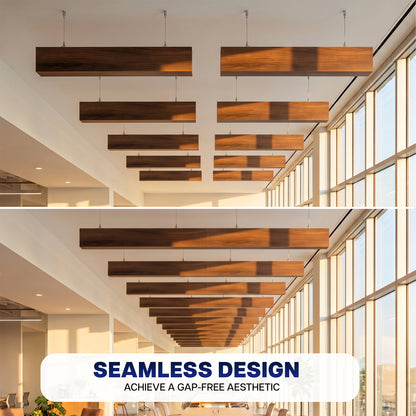 Wood Grain PET Acoustic Ceiling Beams (x4)