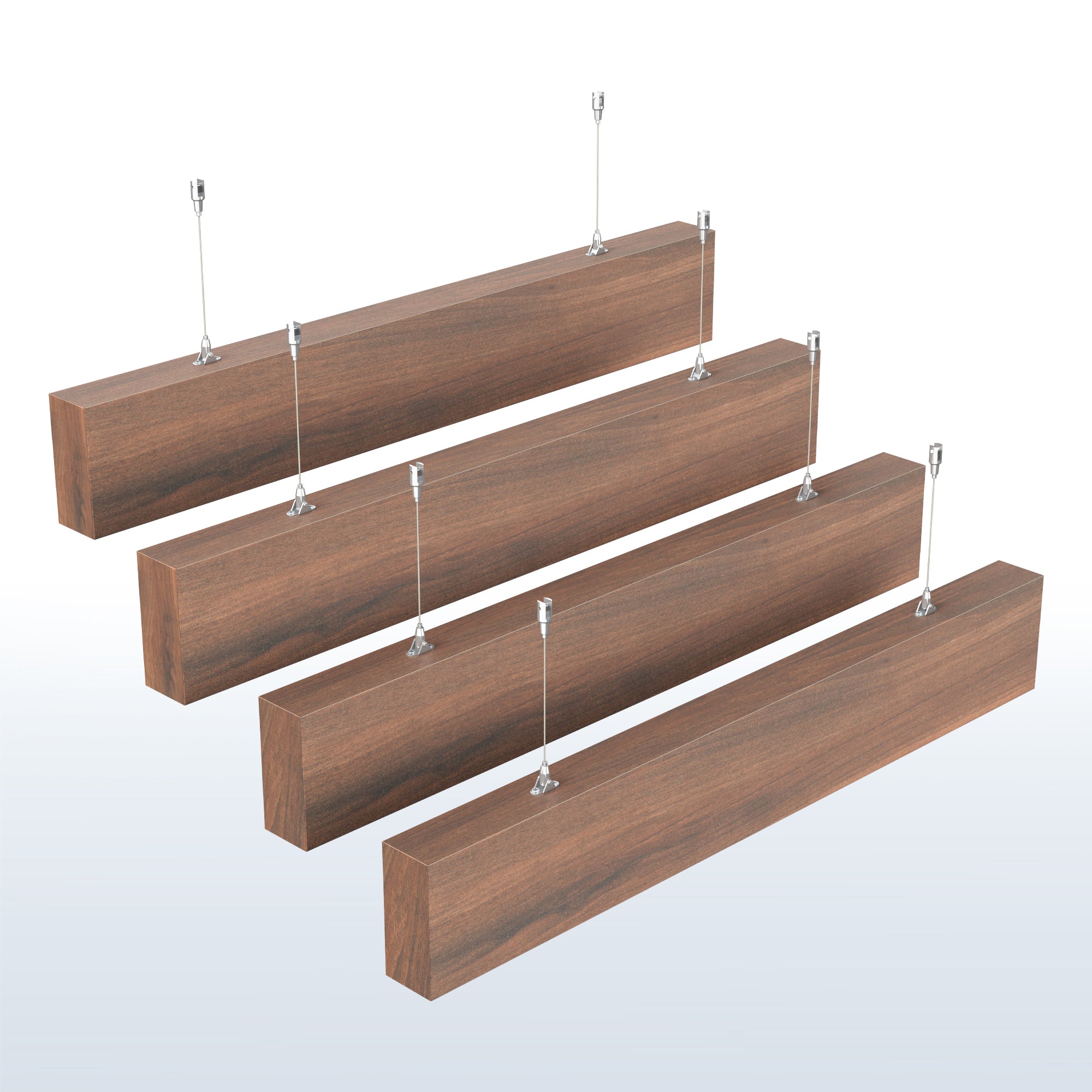 Wood Grain PET Acoustic Ceiling Beams (x4)