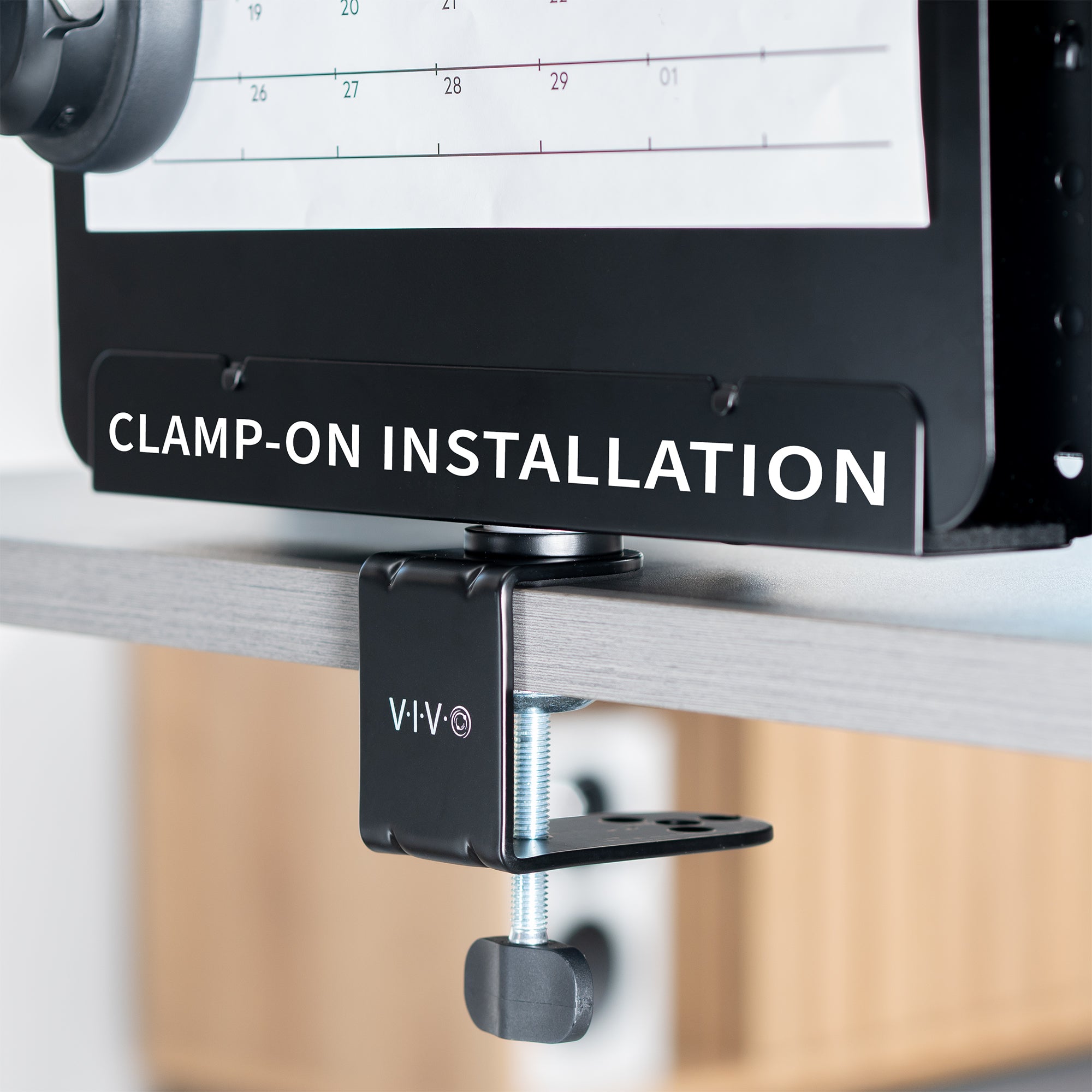 Black Clamp-on Rotating Pegboard with Laptop Holder