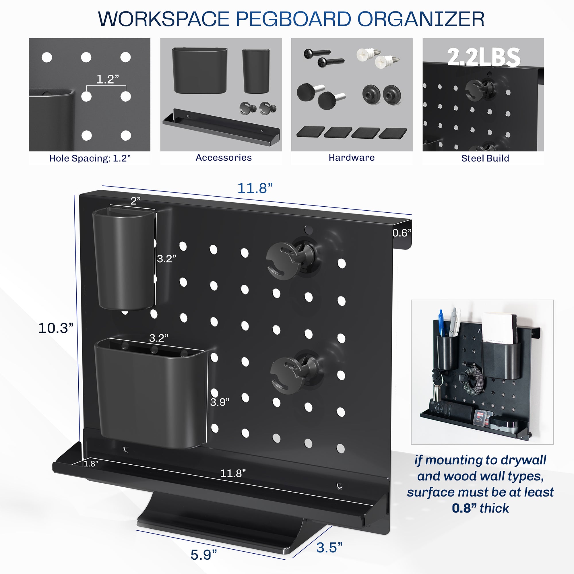 Pegboard Desk Organizer