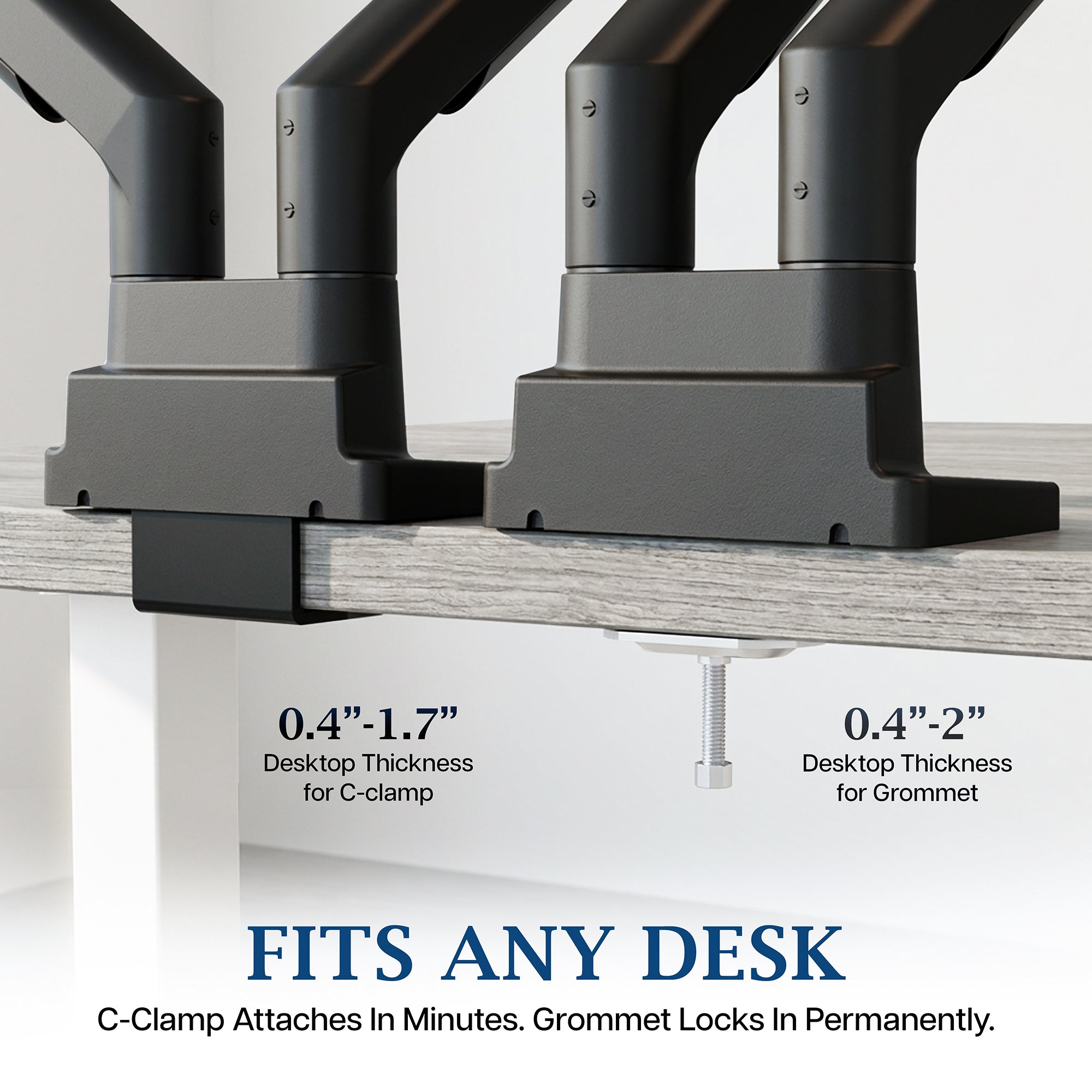 VIVO PRO Pneumatic Arm Dual Ultrawide Monitor Desk Mount - Up to 45" Screens