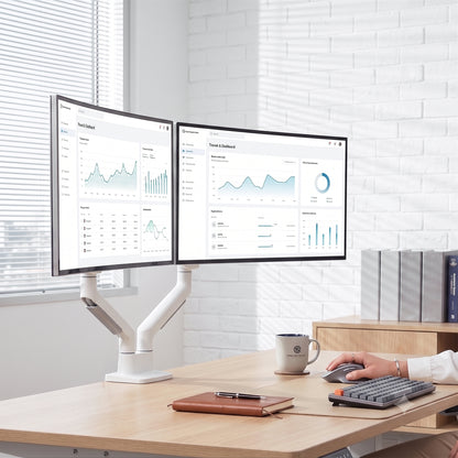 VIVO PRO Pneumatic Arm Dual Ultrawide Monitor Desk Mount - Up to 45" Screens