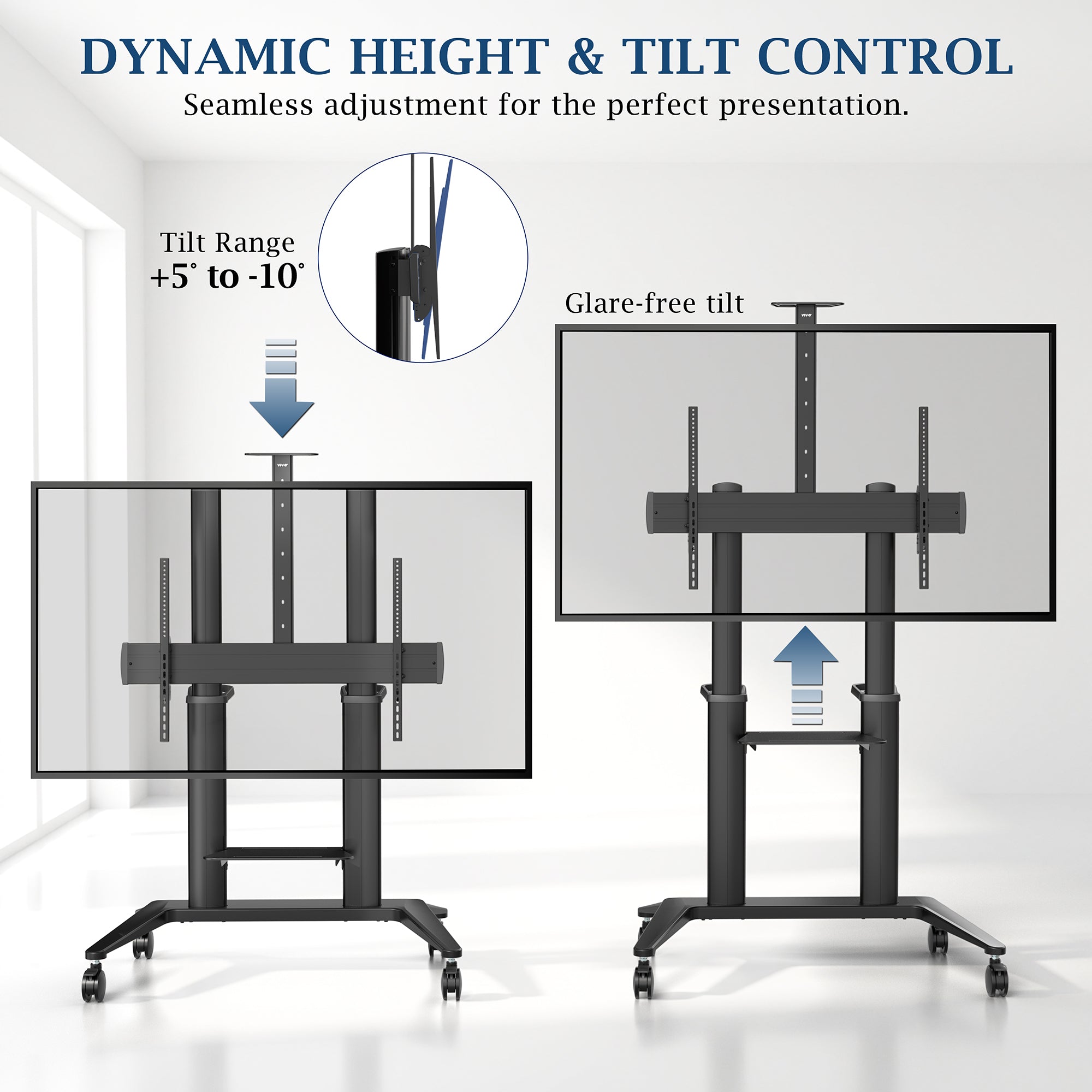 VIVO PRO Aluminum Large Screen TV Cart - 32” to 120” Screens
