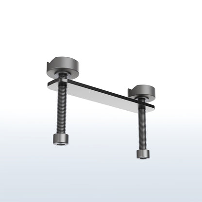 Heavy-duty clamp extension part for securely mounting compatible desk accessories to thicker desktops