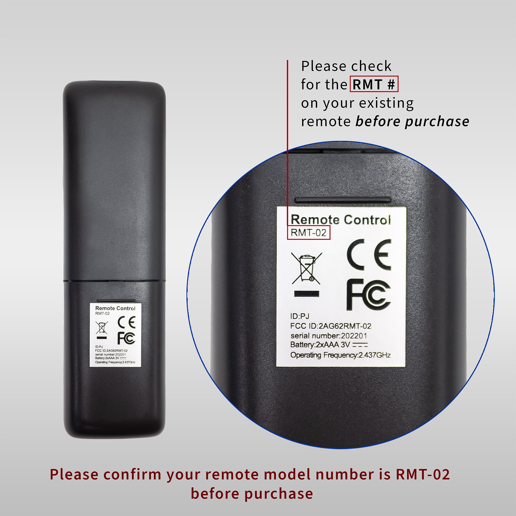 Spare RF Remote for Compatible Electric Motorized TV Mounts