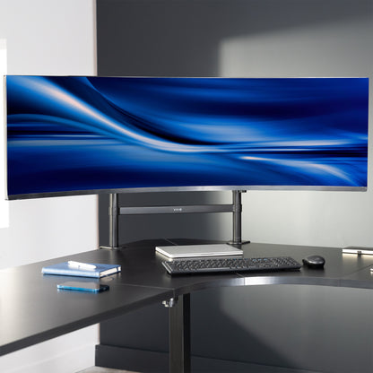 2-Pole Ultrawide Vertical Monitor Desk Mount - Up to 57” Screens