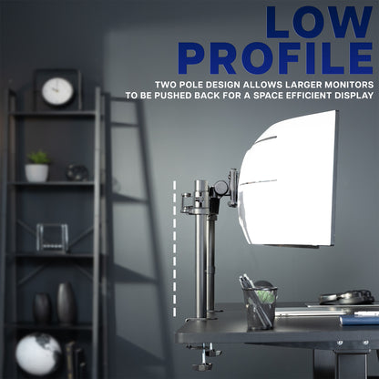 2-Pole Ultrawide Vertical Monitor Desk Mount - Up to 57” Screens