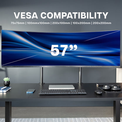 2-Pole Ultrawide Vertical Monitor Desk Mount - Up to 57” Screens