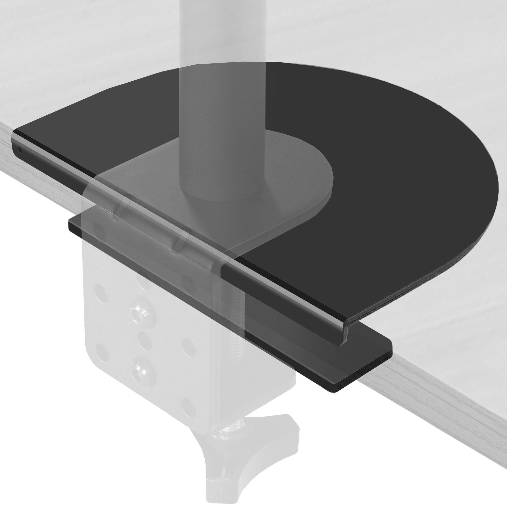 Sturdy reinforcement brackets for clamping on monitor mounts.