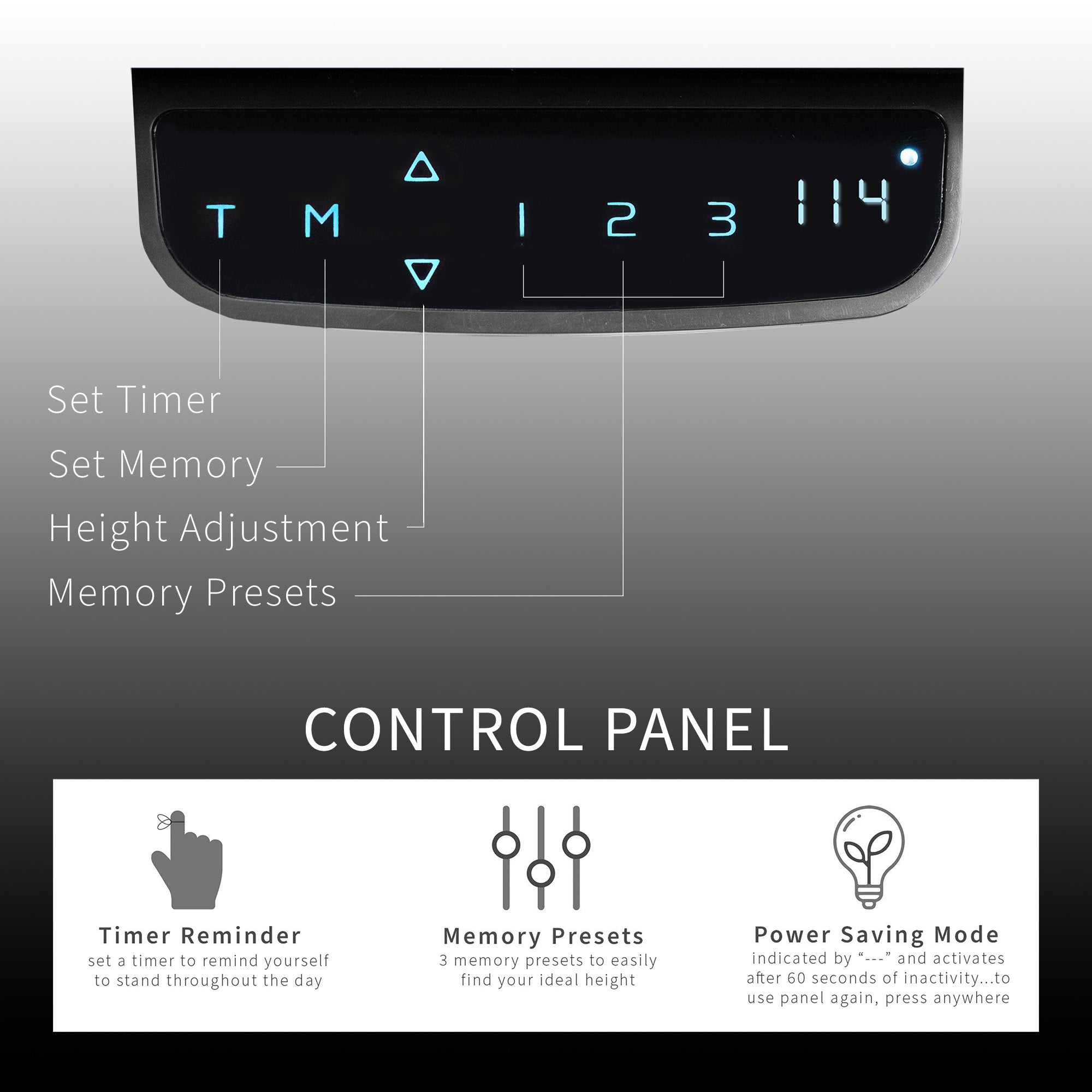 Single monitor ultrawide desk mount with electric height adjustment.