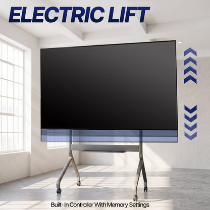 Slim Motorized Height Adjustable TV Cart - 60” to 110" Screens