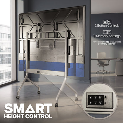 Slim Motorized Height Adjustable TV Cart - 60” to 110" Screens