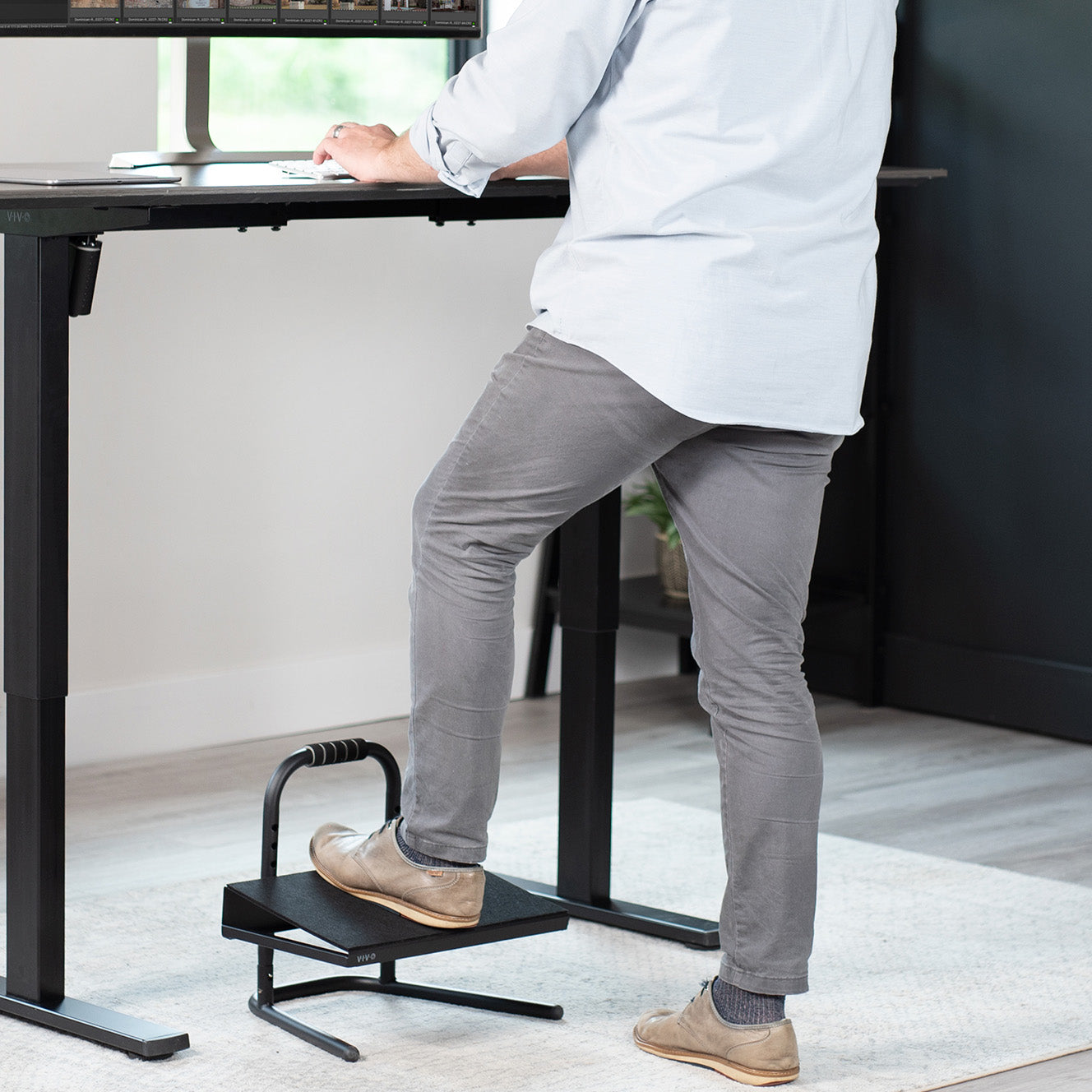 Adjustable Foot Rest VIVO desk solutions screen mounting and more