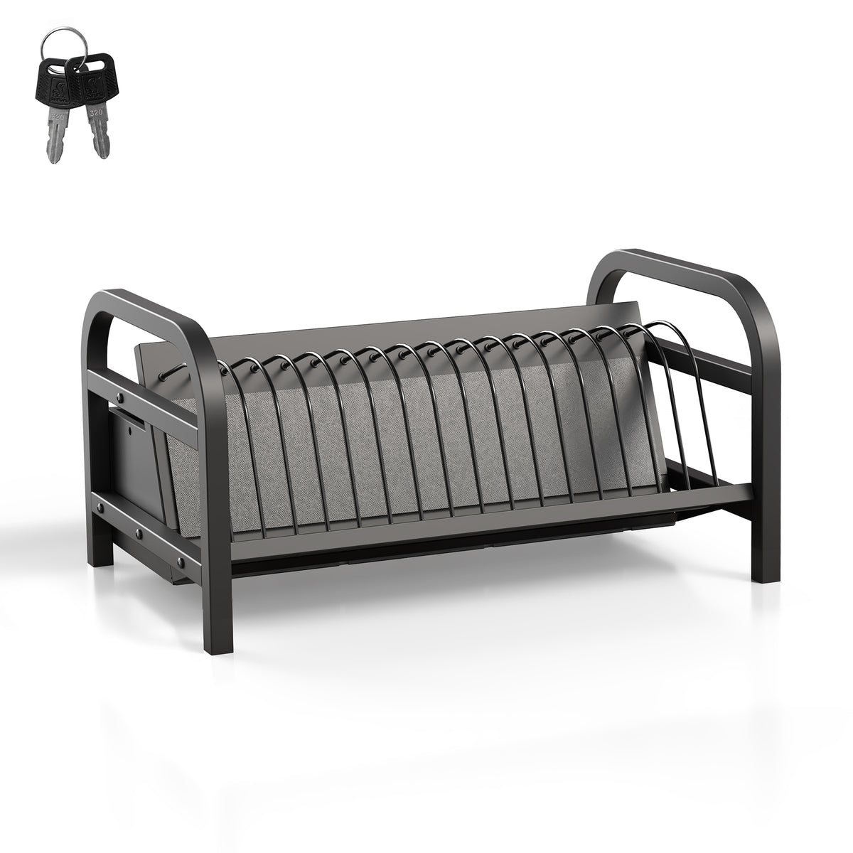 16-Device Open Charging Station with Locking Compartment