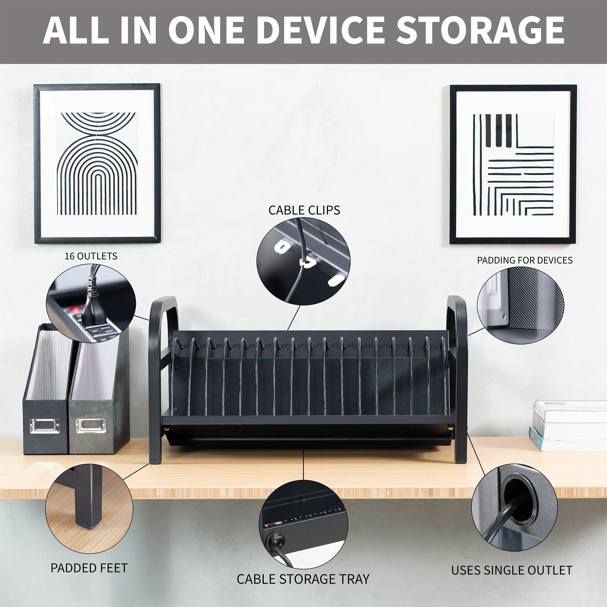 16-Device Open Charging Cart