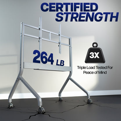 Slim Manual Height Adjustable TV Cart - 60” to 110” Screens