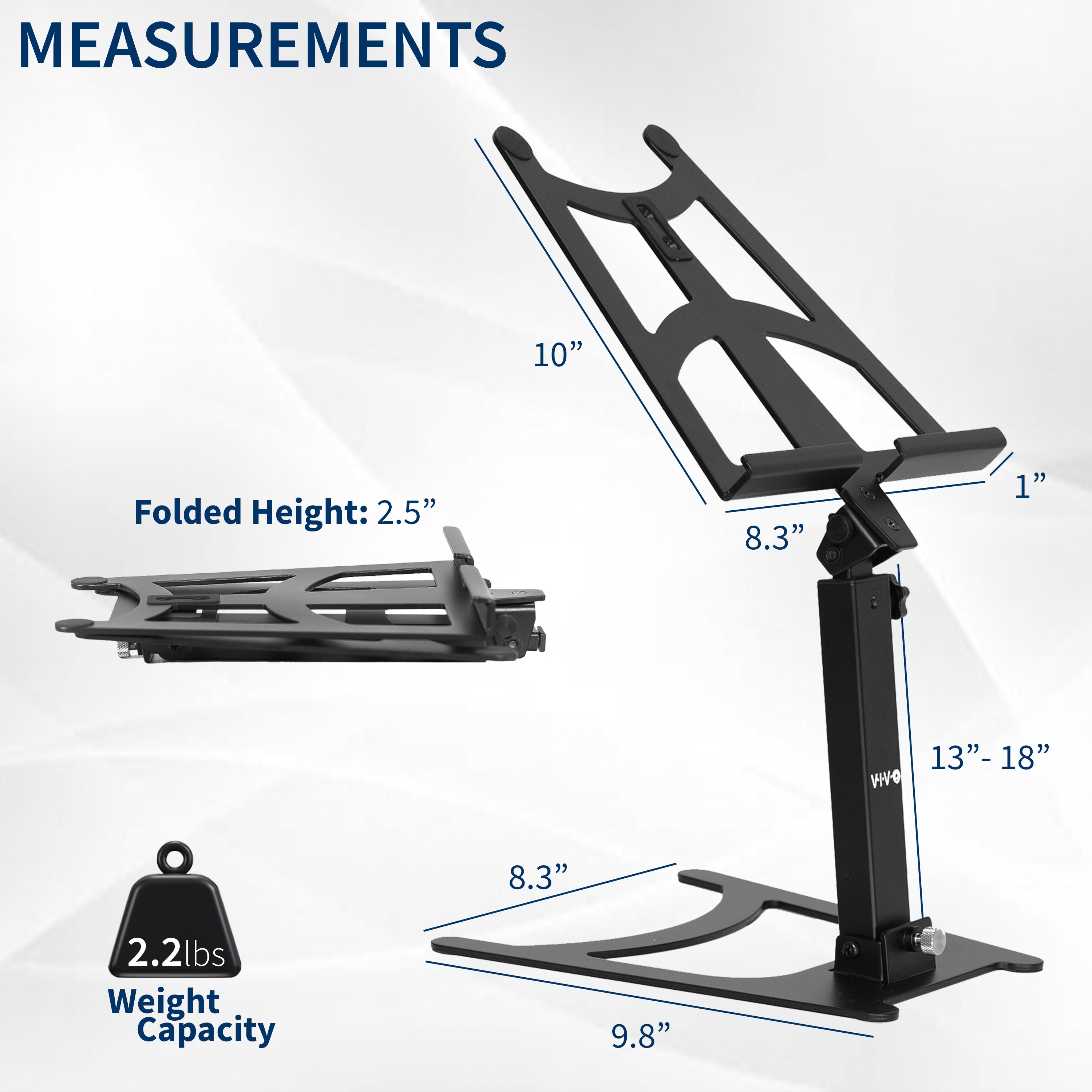 Portable monitor and tablet stand for desk.