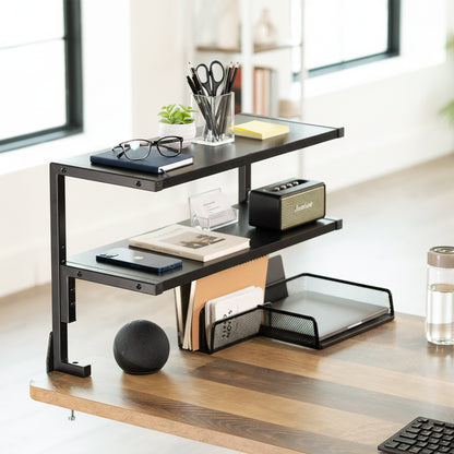 Above/Below Clamp-on Dual Shelf