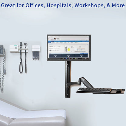 This monitor mount is great for offices, hospitals, workshops, and more.