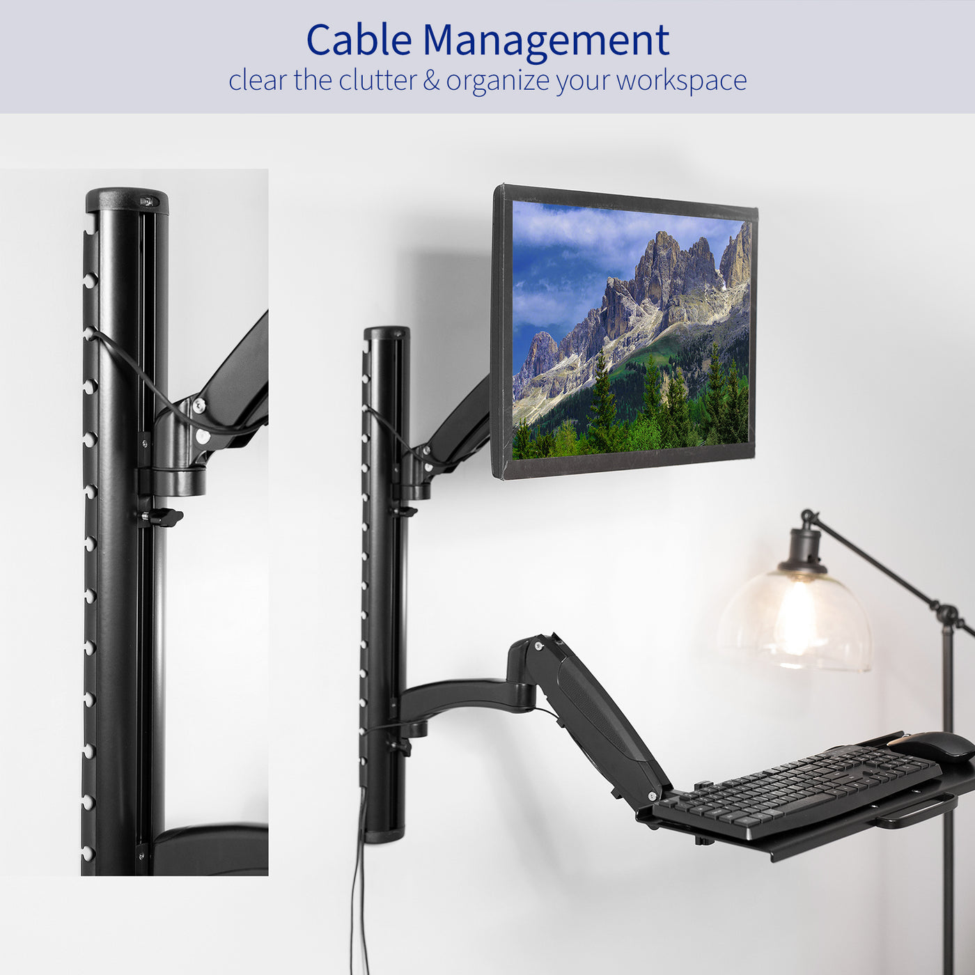 Single Monitor Sit to Stand Wall Mount Workstation – VIVO - desk