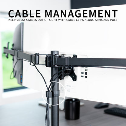 Telescoping Triple Monitor Desk Mount - Up to 38" Screens