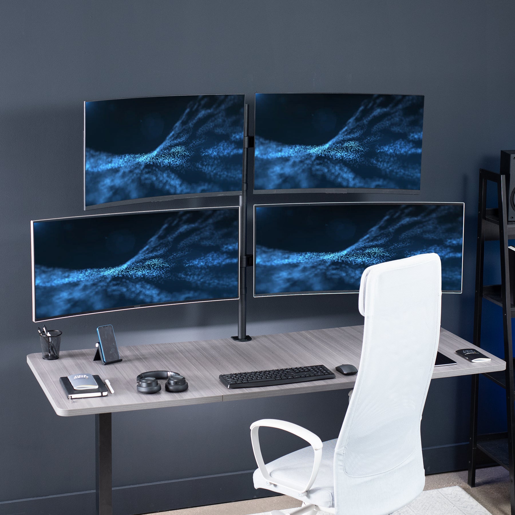 Monitor Desk Rig Telescoping Quad Monitor Desk Mount – VIVO - desk solutions, screen ...