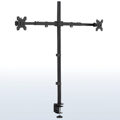 Telescoping Extra Tall Dual Monitor Desk Mount for office use, giving your screens a flush-with-wall display.